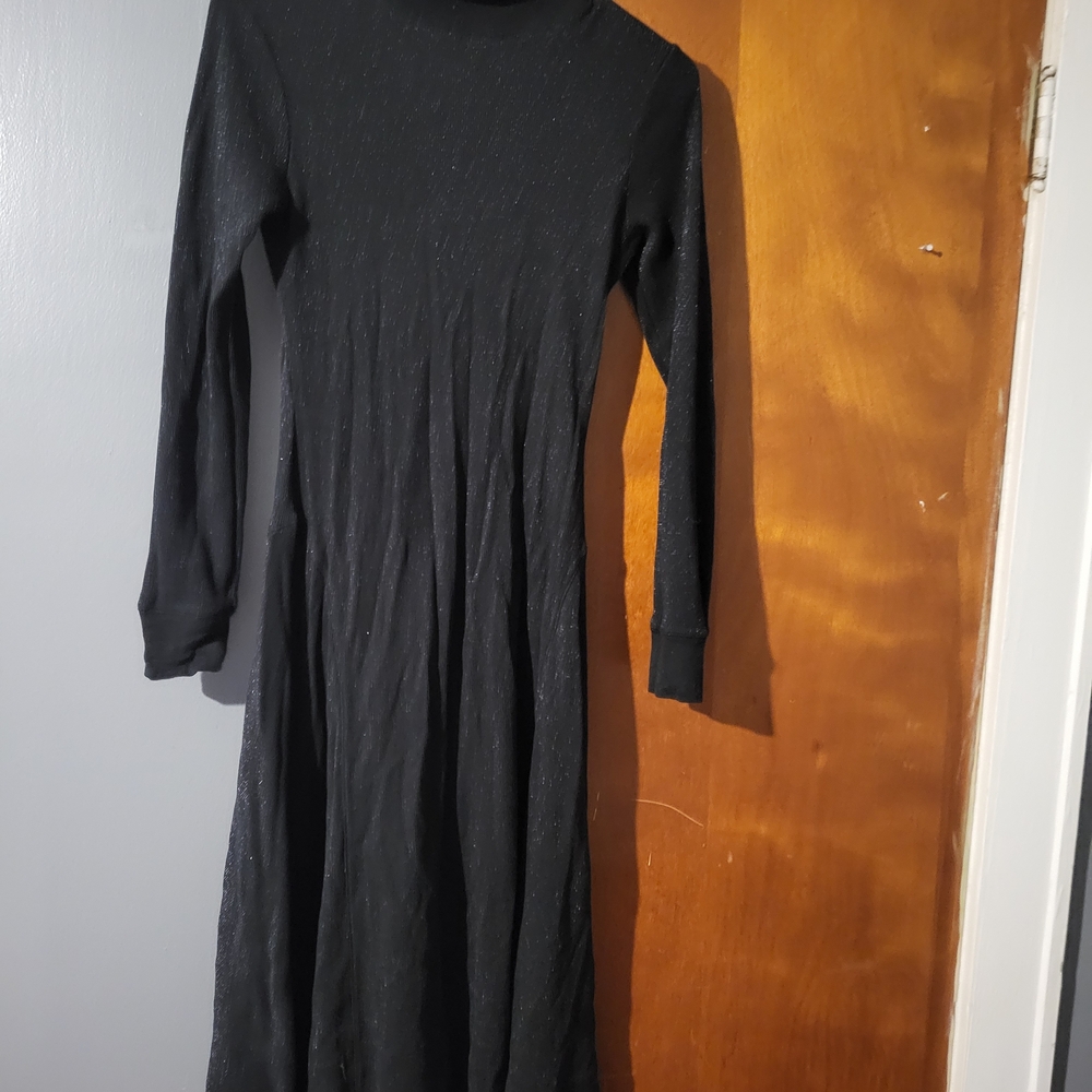 Lauren Ralph Lauren Shimmering Black Long Sleeve Dress